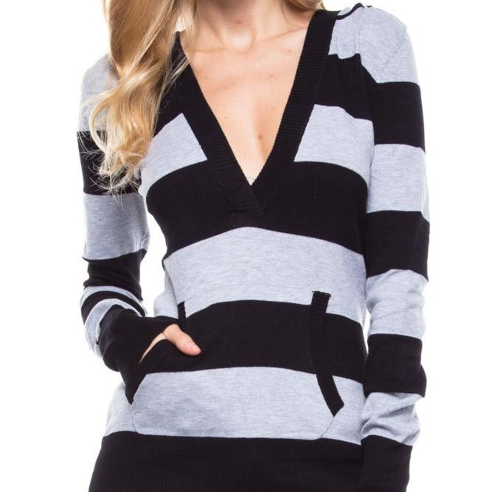 Deep V Sweater Hoodie